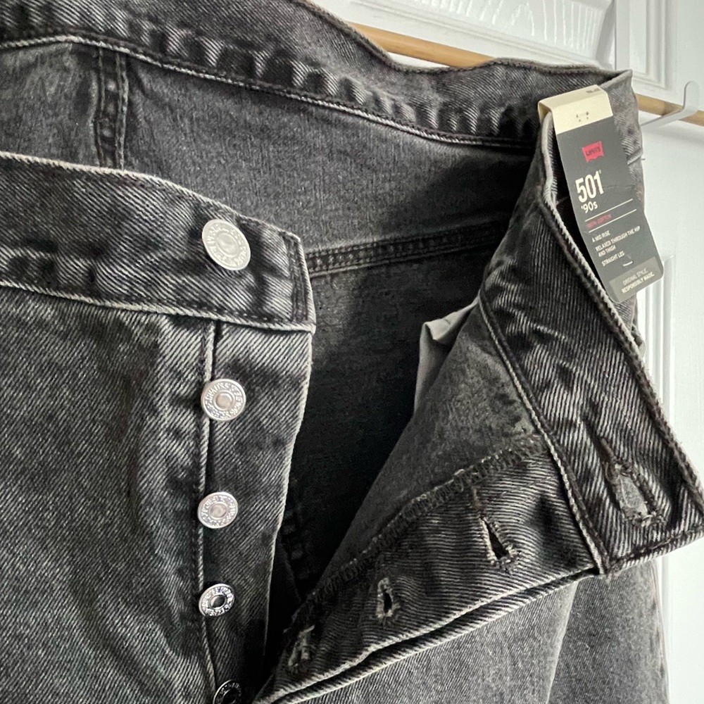 Levi’s 501 Washed Black Denim Jeans 22W